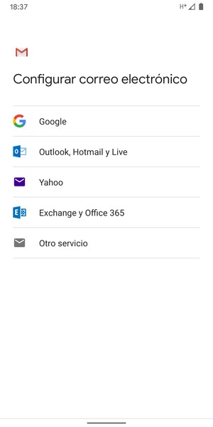 Seleccione Exchange y Office 365
