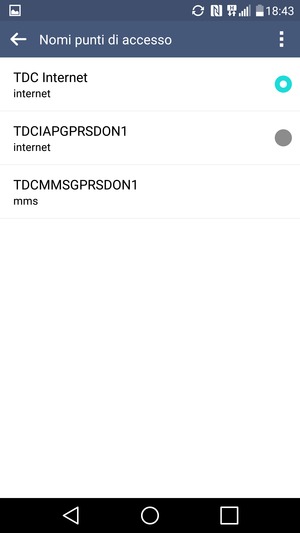 Seleziona il tasto Menu