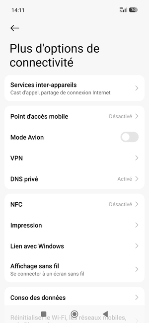 Sélectionnez Point d'accès mobile