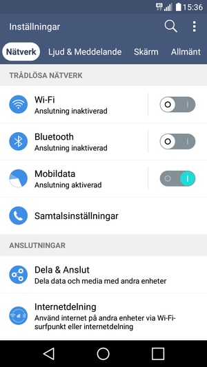 Välj Allmänt