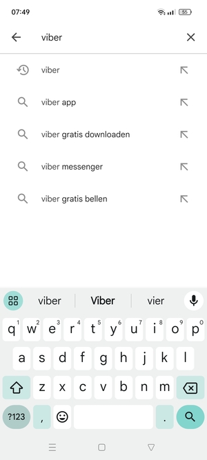 Voer de app-naam in en selecteer Zoeken