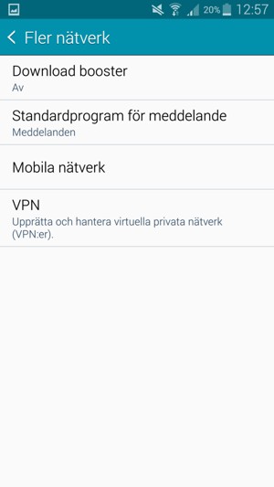 Välj Mobila nätverk