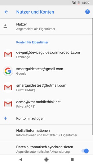 Wählen Sie Ihr Google Konto