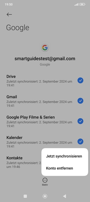 Wählen Sie Jetzt synchronisieren