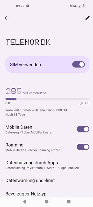 Schalten Sie Roaming an oder aus