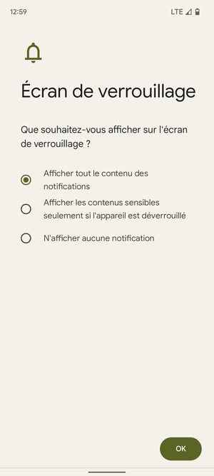 Sélectionnez votre option préférée et sélectionnez OK