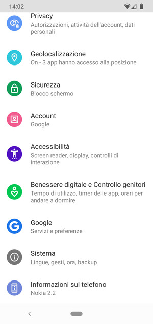 Scorri e seleziona Sicurezza