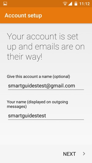 Give your account a name and enter your name. Select NEXT