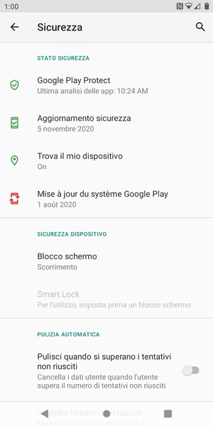 Per attivare il blocco dello schermo, seleziona Blocco schermo