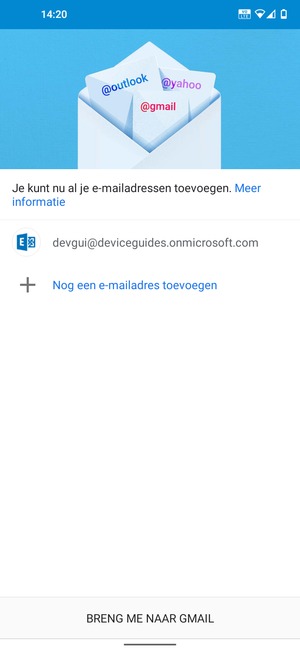 Selecteer BRENG ME NAAR GMAIL