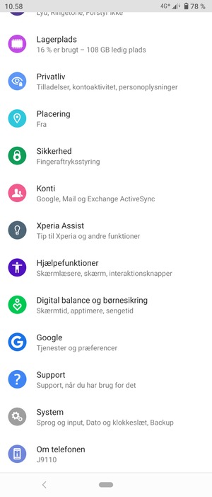 Scroll til og vælg Konti
