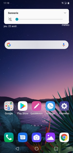 Appuyez une fois de plus pour passer en mode silencieux