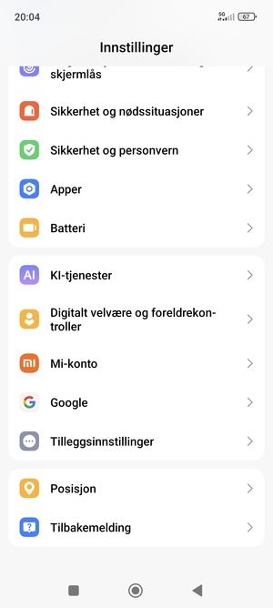 Bla til og velg Posisjon