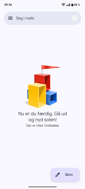 Din Gmail er klar til brug