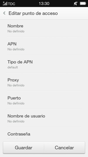 Introduzca la información de MMS