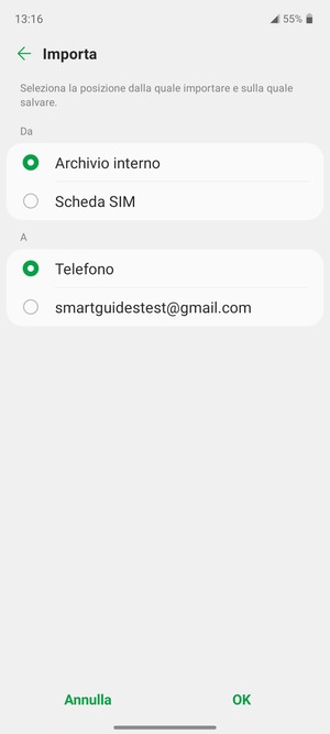 Seleziona Scheda SIM