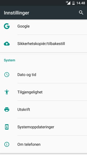 Bla til og velg Systemoppdateringer