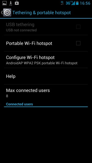 Select Configure Wi-Fi hotspot