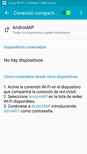 El teléfono ha sido configurado para su uso como módem