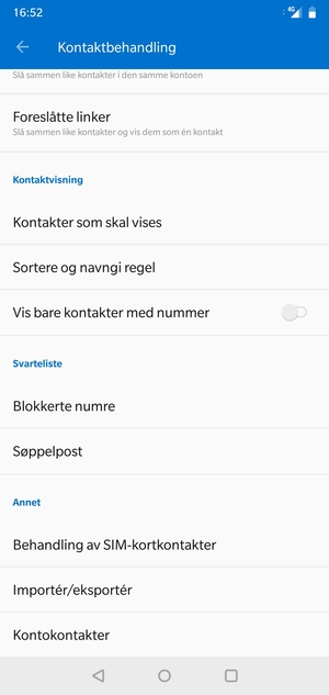 Bla til og velg Behandling av SIM-kortkontakter