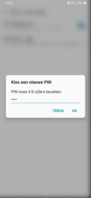 Voer uw Nieuwe pincode in en selecteer OK