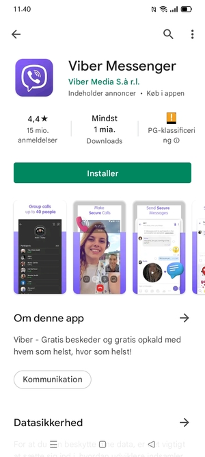 Vælg Installer