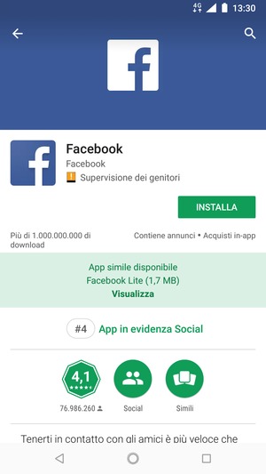 Seleziona INSTALLA
