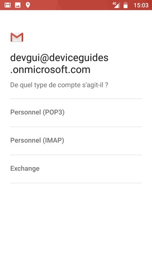 Sélectionnez Exchange