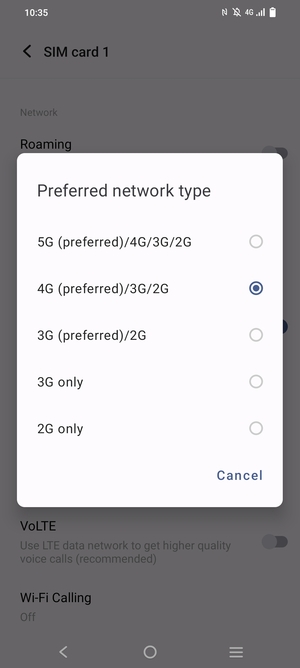 Select your preferred option