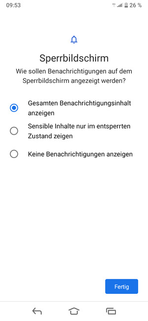 Wählen Sie die gewünschte Option und wählen Sie Fertig