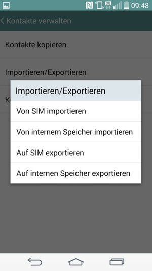 Wählen Sie Von SIM importieren