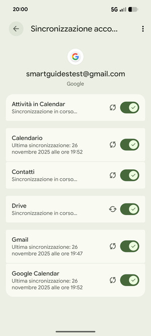 Le tue informazioni verranno sincronizzate