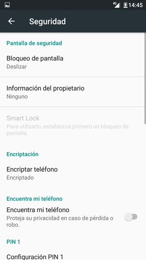 Seleccione Bloqueo de pantalla