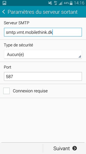 Décochez la case Connexion requise et sélectionnez Suivant