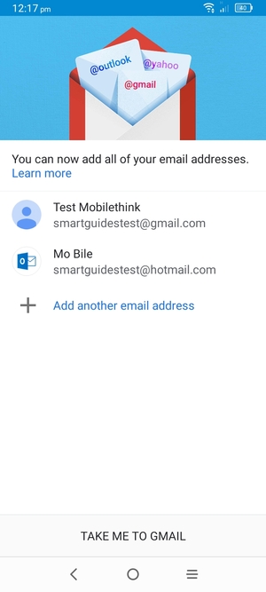 Select TAKE ME TO GMAIL