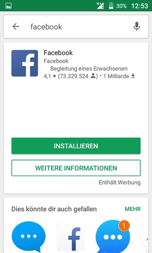 Wählen Sie die App
