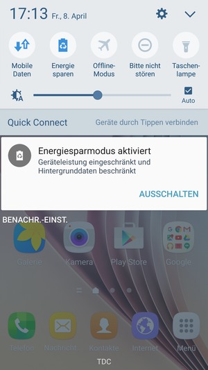 Schalten Sie Energie sparen ein