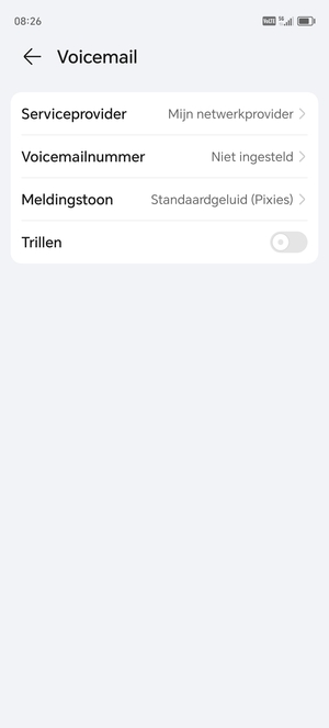 Selecteer Voicemailnummer