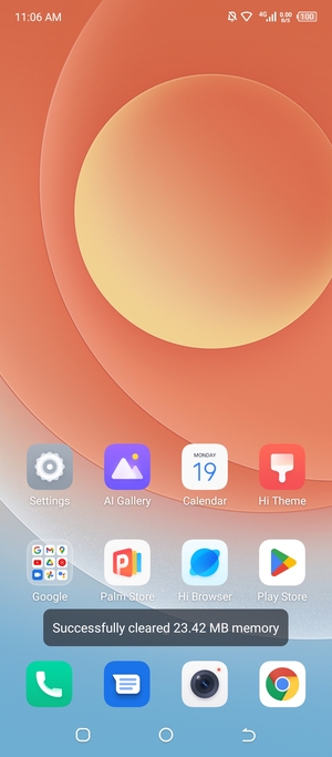 Slide down the top menu