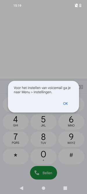 Als uw voicemail niet geïnstalleerd is, selecteert u OK