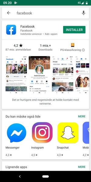 Vælg appen