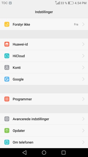 Scroll til og vælg Opdater