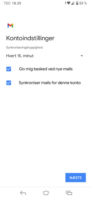 Vælg NÆSTE