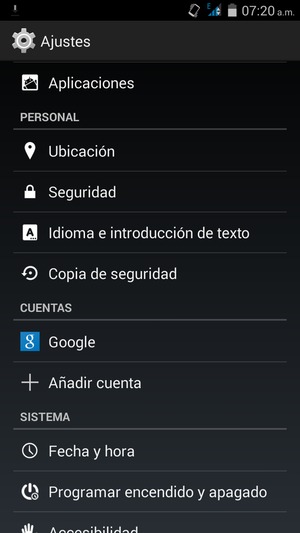 Desplácese y seleccione Google