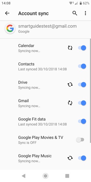 Your information will be synchronised