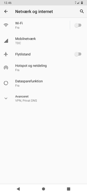 Vælg Wi-Fi