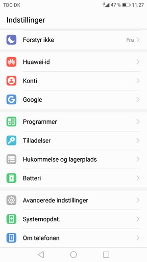 Scroll til og vælg Systemopdat.