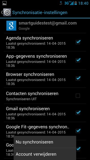 Selecteer Nu synchroniseren