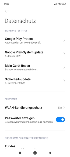 Wählen Sie Sicherheitsupdate