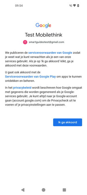 Selecteer Ik ga akkoord